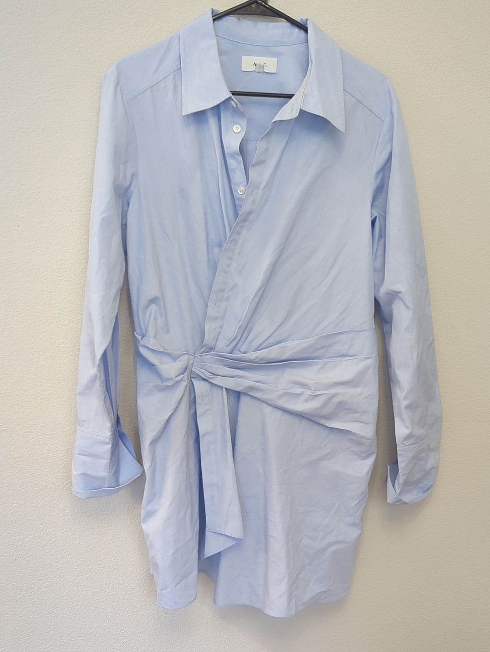Light Blue Wrap-Front Womens  Dress